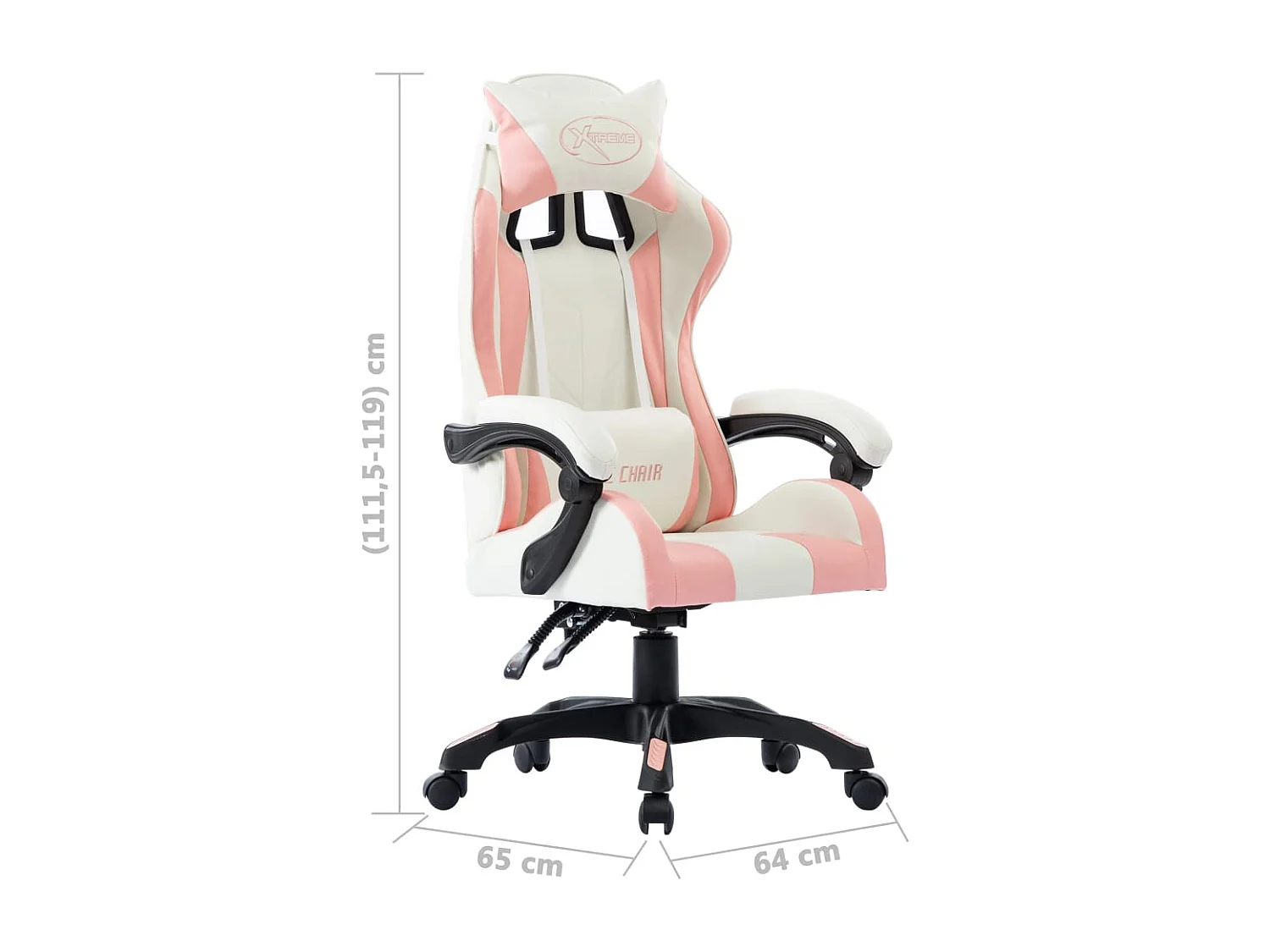 Silla para videojuegos de piel sintética color rosa