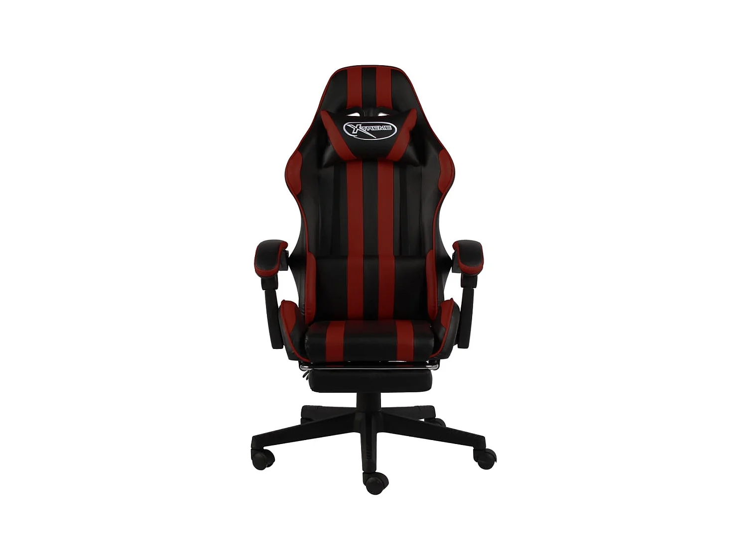 Fauteuil de jeux vidéo et repose-pied Noir/bordeaux Similicuir