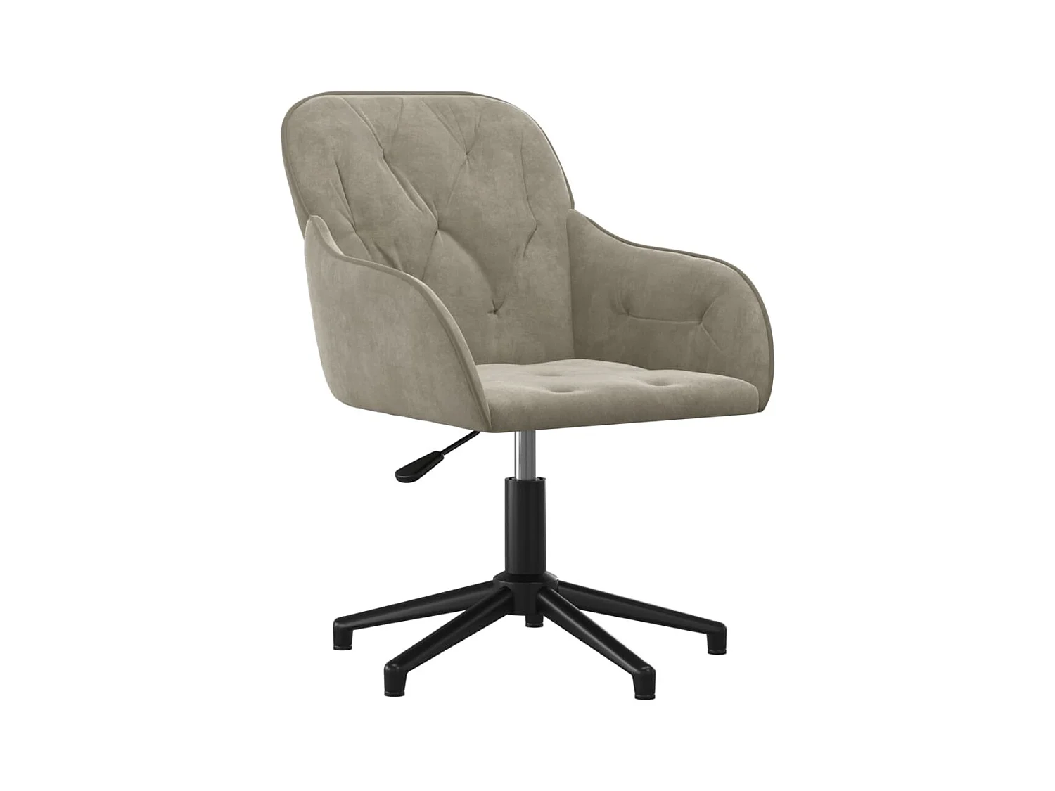 Silla de oficina giratoria de terciopelo gris claro