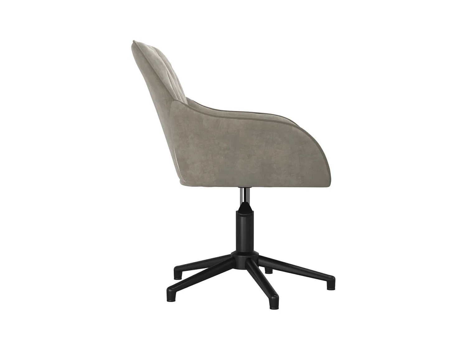 Silla de oficina giratoria de terciopelo gris claro