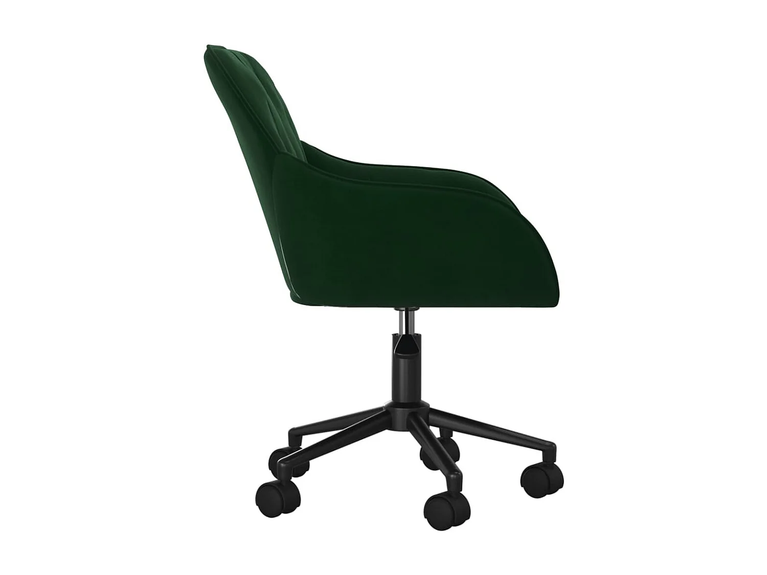 Silla de oficina giratoria de terciopelo verde oscuro