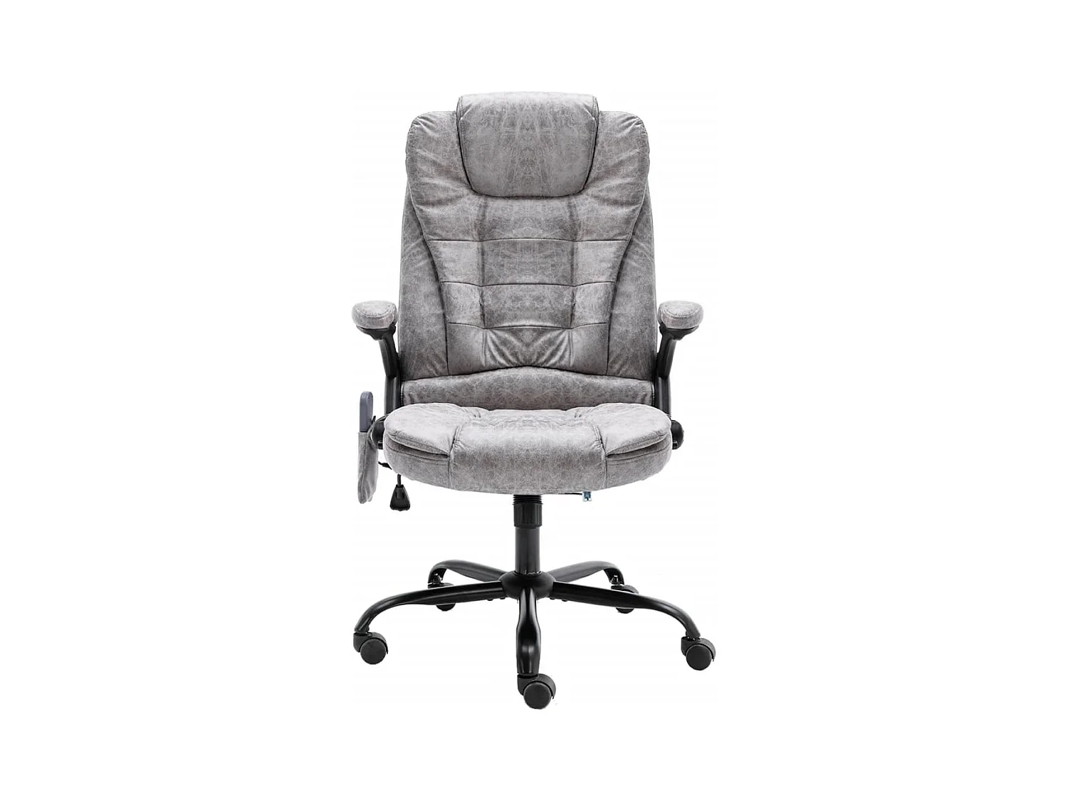 Silla de oficina de masaje de piel sintética de ante gris claro