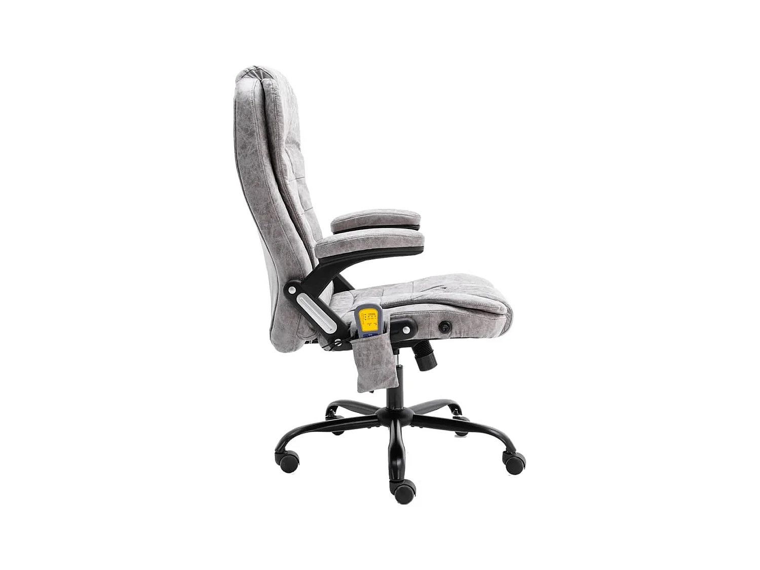 Silla de oficina de masaje de piel sintética de ante gris claro