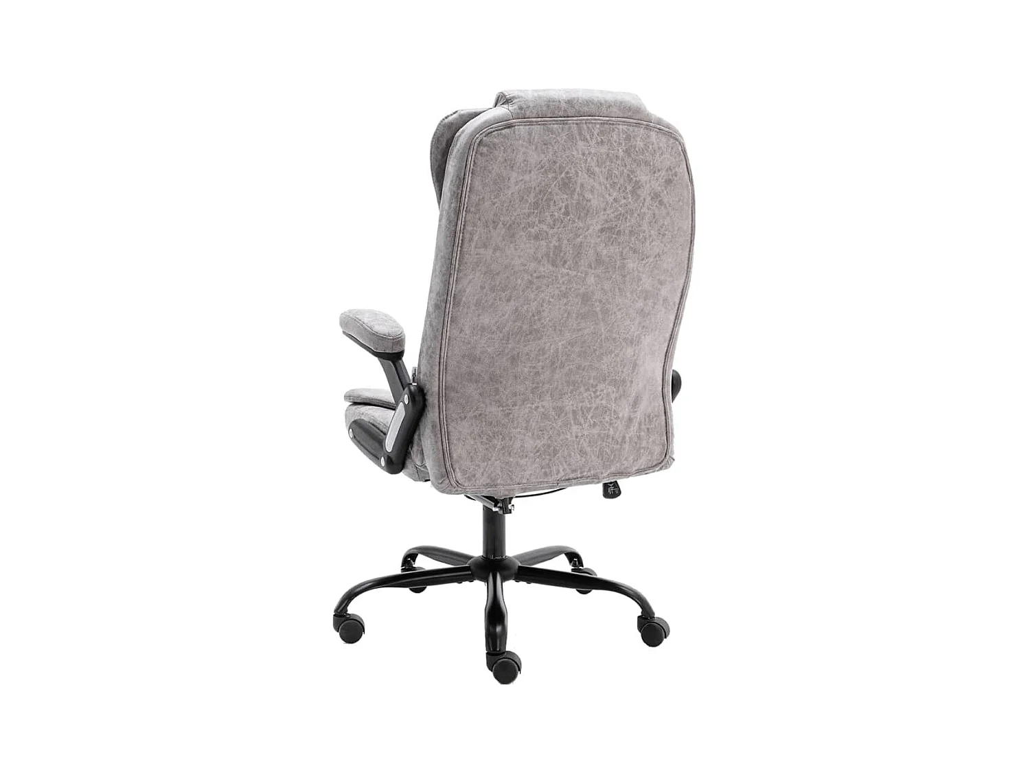 Silla de oficina de masaje de piel sintética de ante gris claro