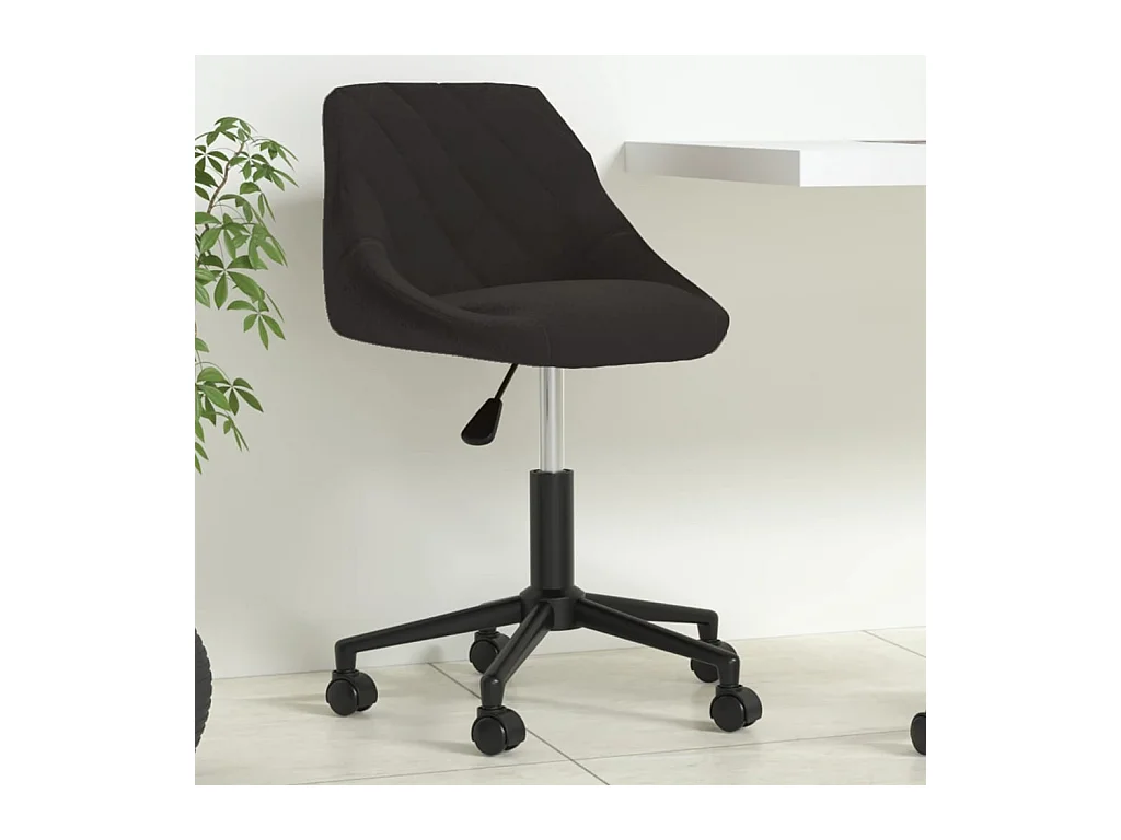 Silla de oficina giratoria de terciopelo negro