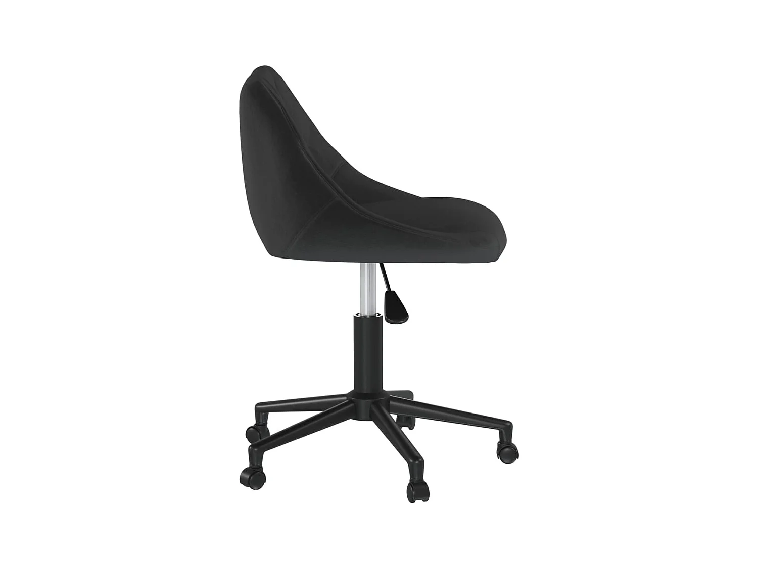 Silla de oficina giratoria de terciopelo negro