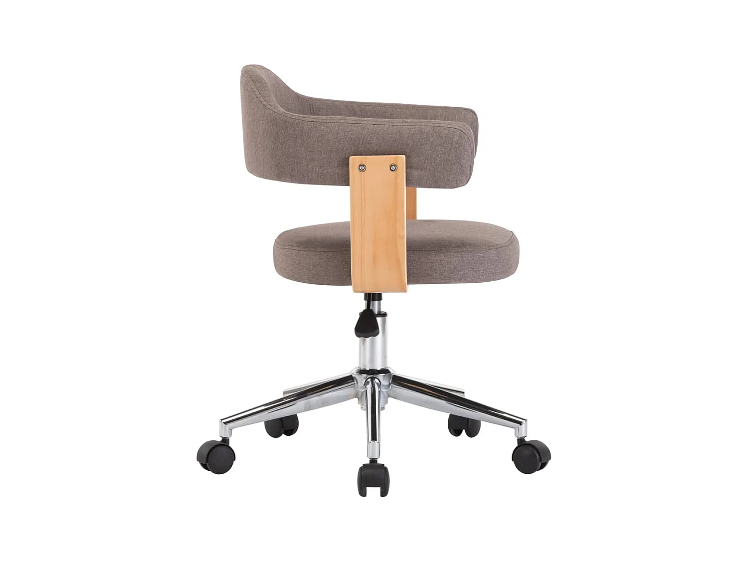 Chaise pivotante de bureau Taupe Bois courbé et tissu