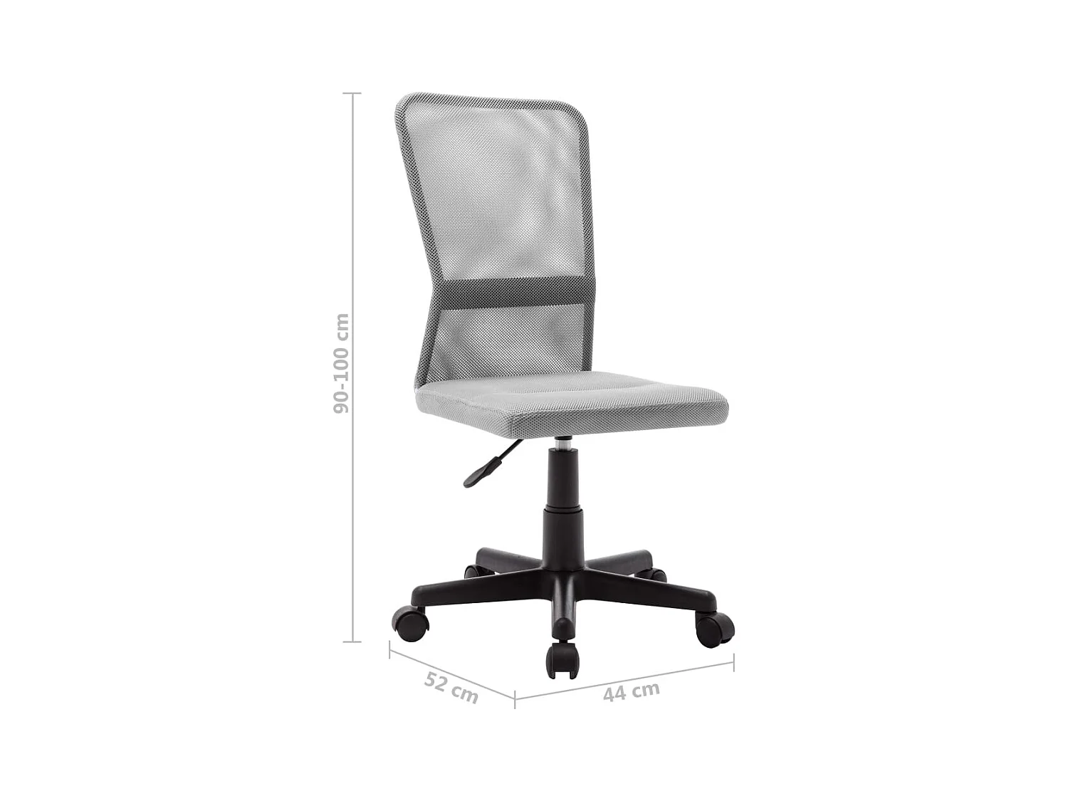 Bureaustoel Grijs 44x52x100 cm Mesh stof