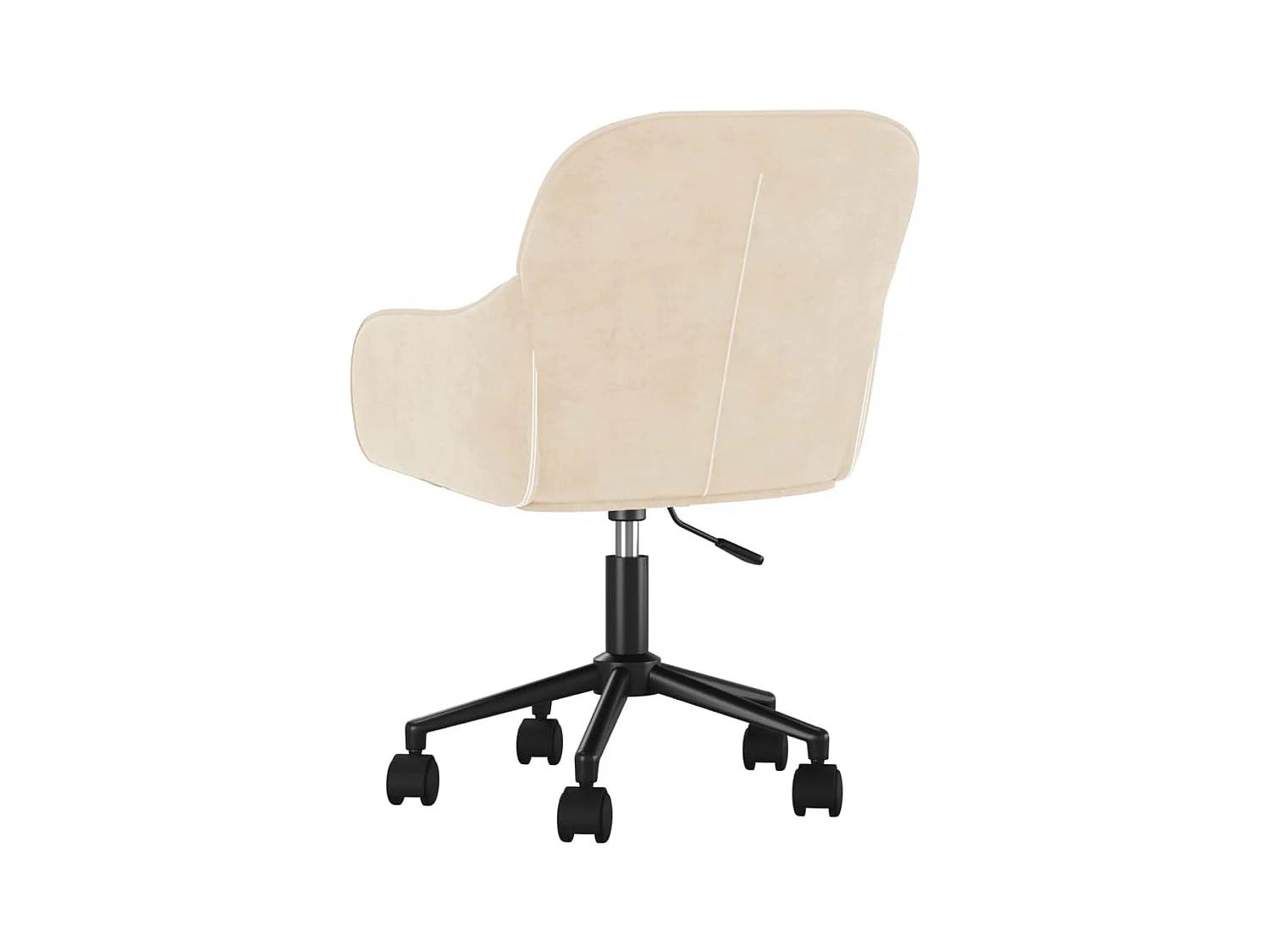 Silla de oficina giratoria de terciopelo color crema