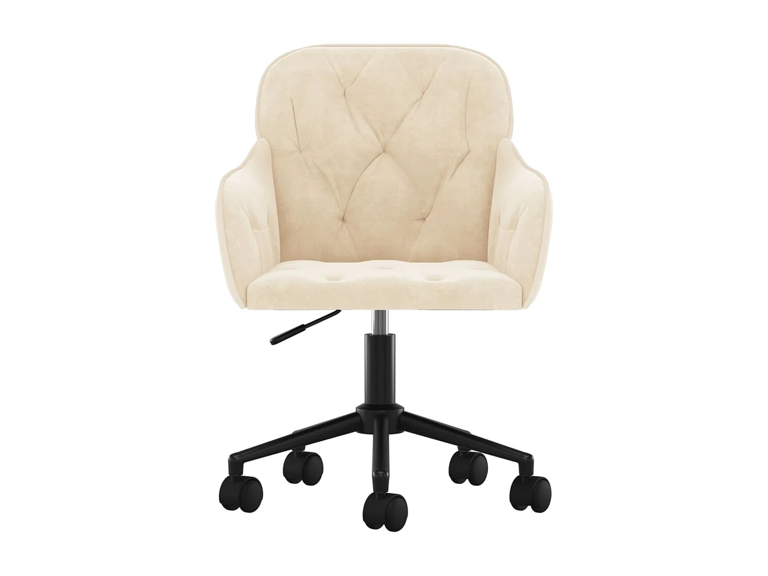 Sedia girevole da ufficio in velluto crema
