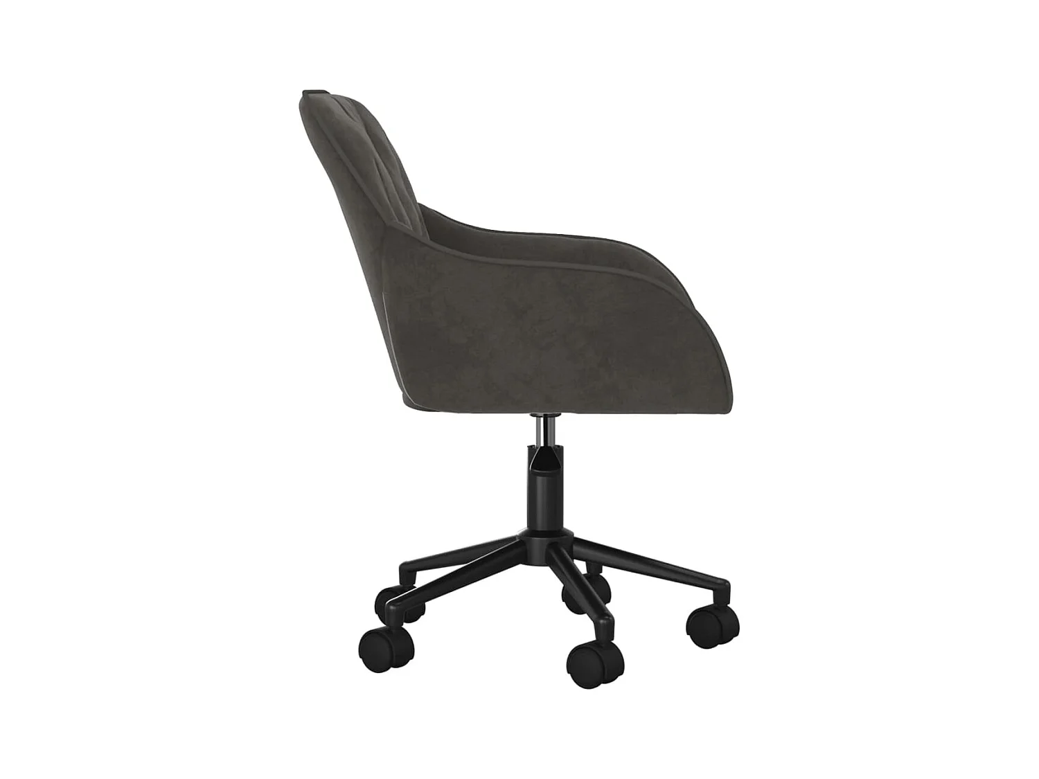 Silla de oficina giratoria de terciopelo gris oscuro