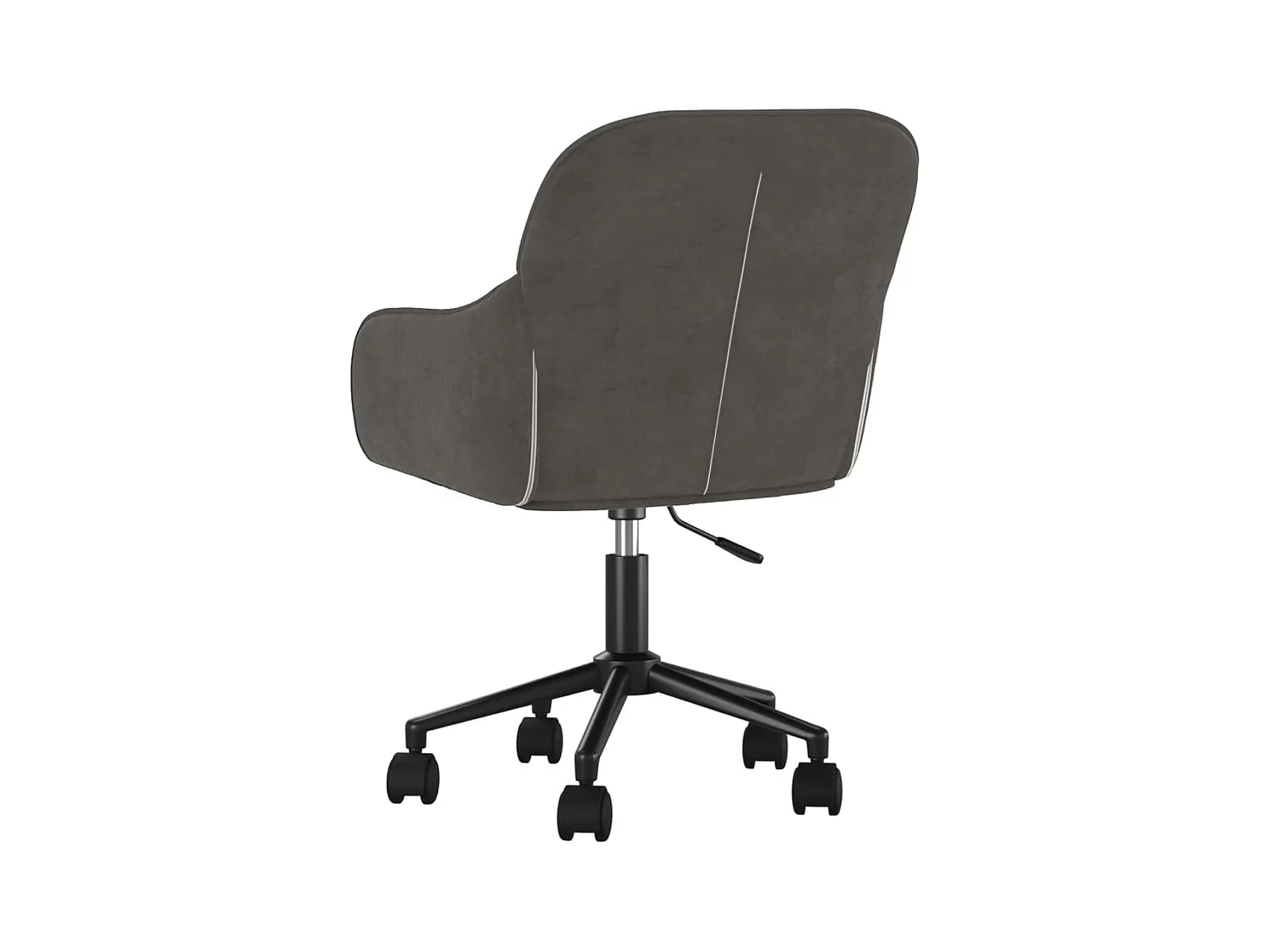 Silla de oficina giratoria de terciopelo gris oscuro