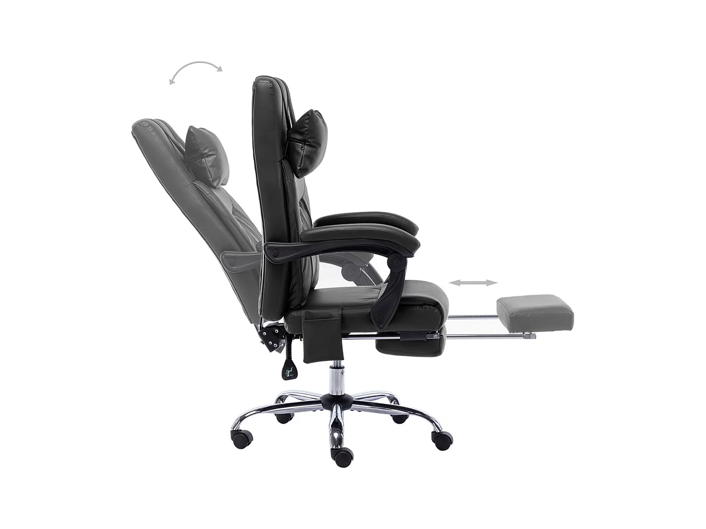 Zwarte kunstleren massagestoel voor op kantoor