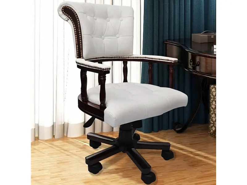 Silla de oficina giratoria blanca