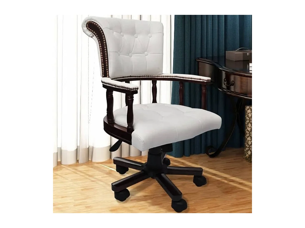 Witte draaibare bureaustoel