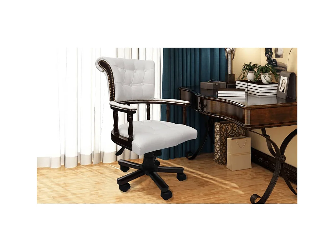 Witte draaibare bureaustoel