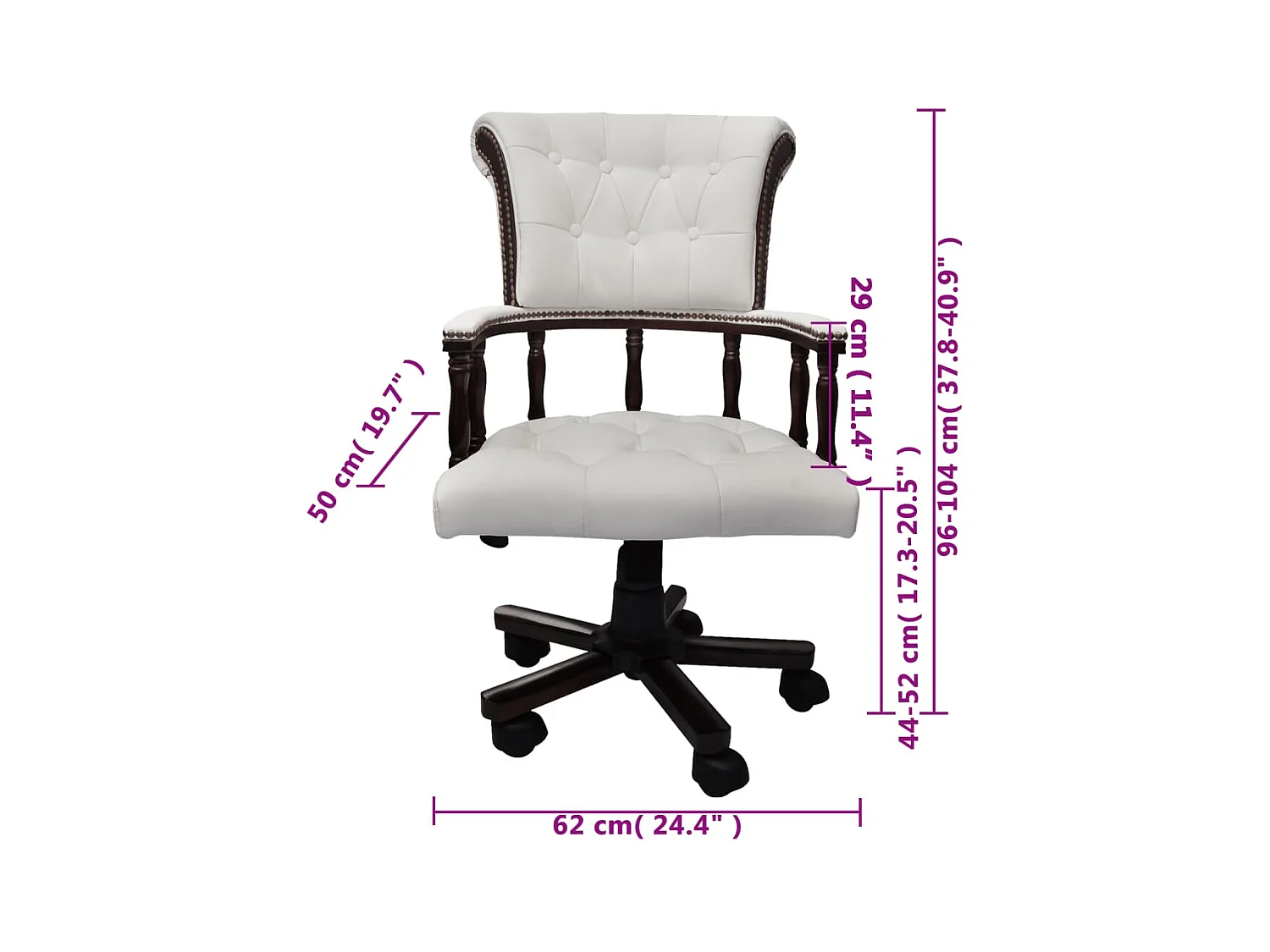 Witte draaibare bureaustoel