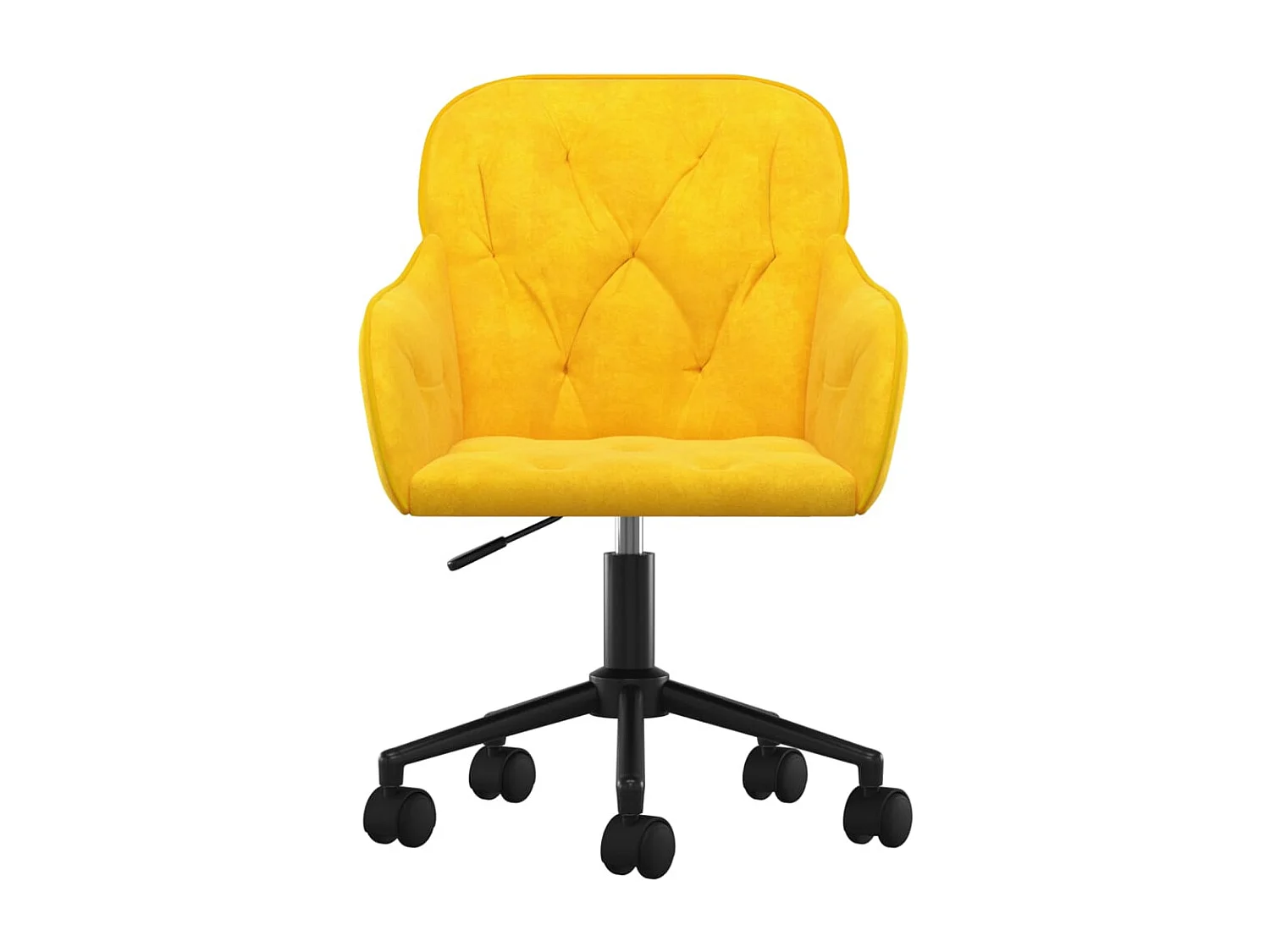 Sedia girevole da ufficio in velluto giallo