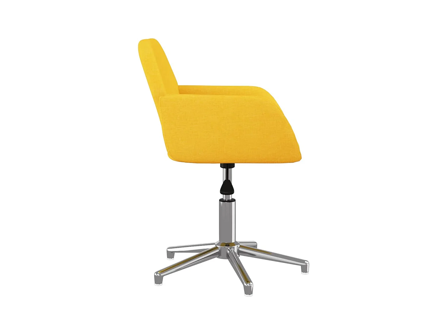 Chaise pivotante de bureau Jaune clair Tissu