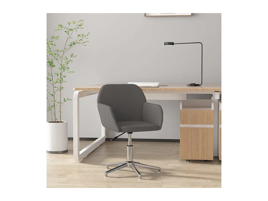 Sedia girevole da ufficio in tessuto grigio chiaro