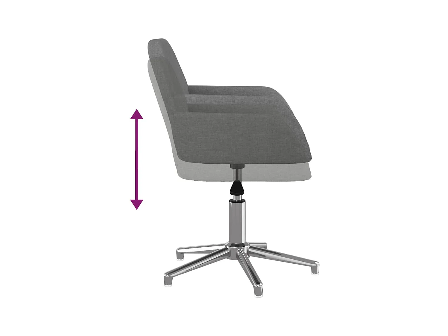 Sedia girevole da ufficio in tessuto grigio chiaro