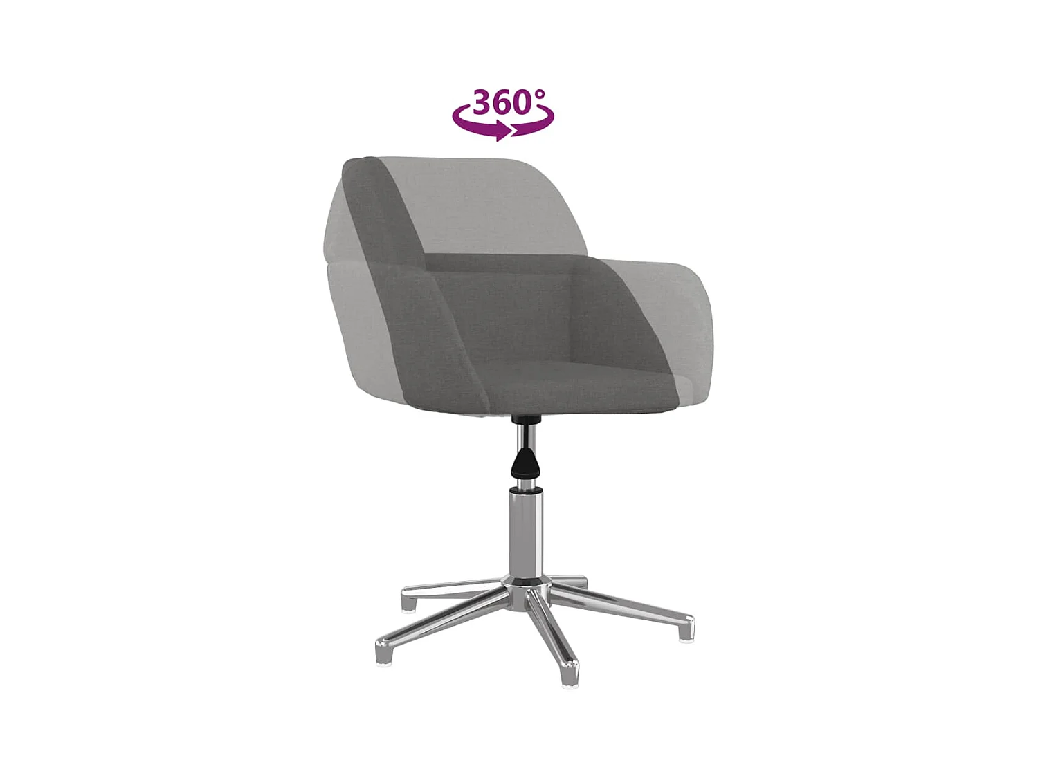 Chaise pivotante de bureau Gris clair Tissu