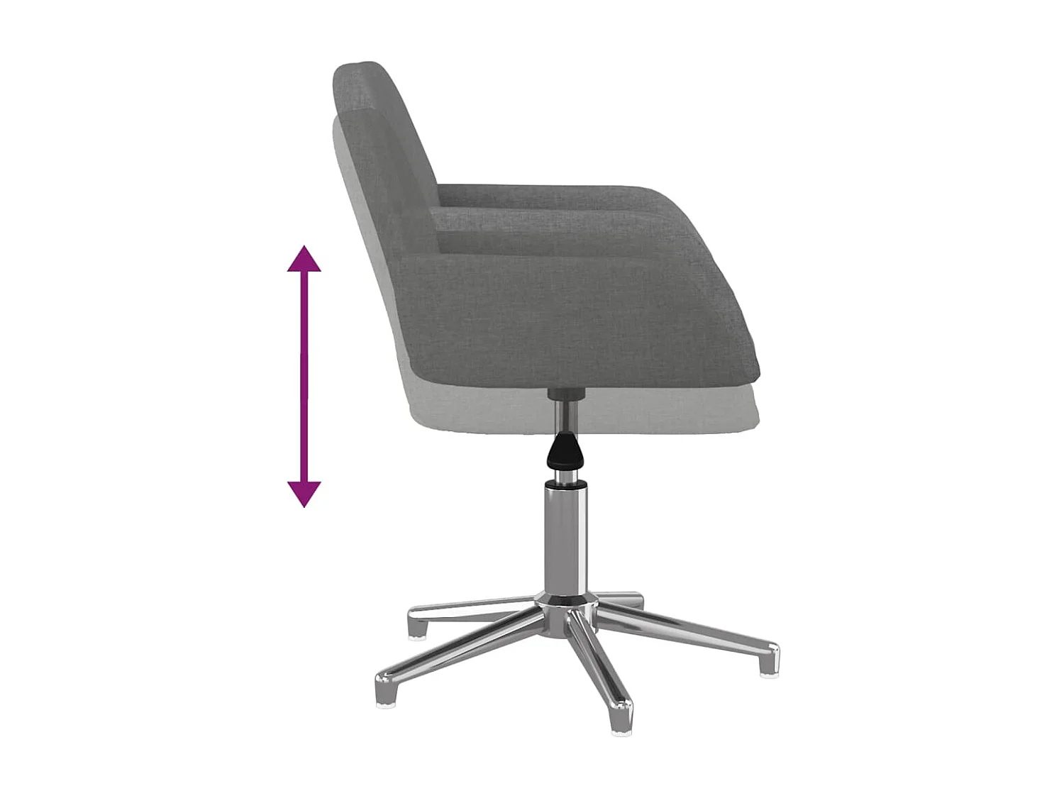 Chaise pivotante de bureau Gris clair Tissu