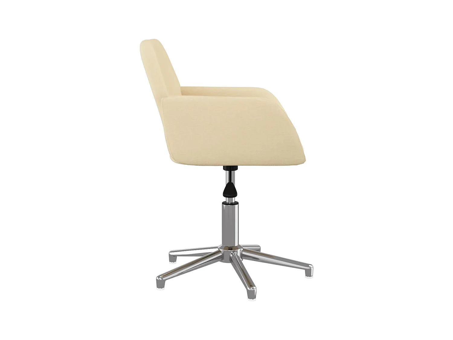 Sedia girevole da ufficio in tessuto color crema