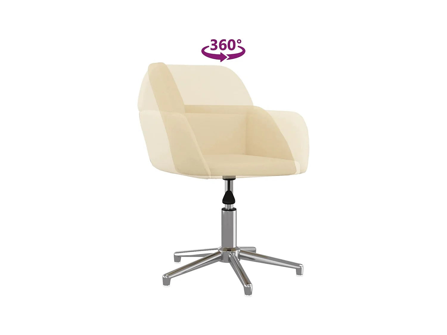 Chaise pivotante de bureau Crème Tissu
