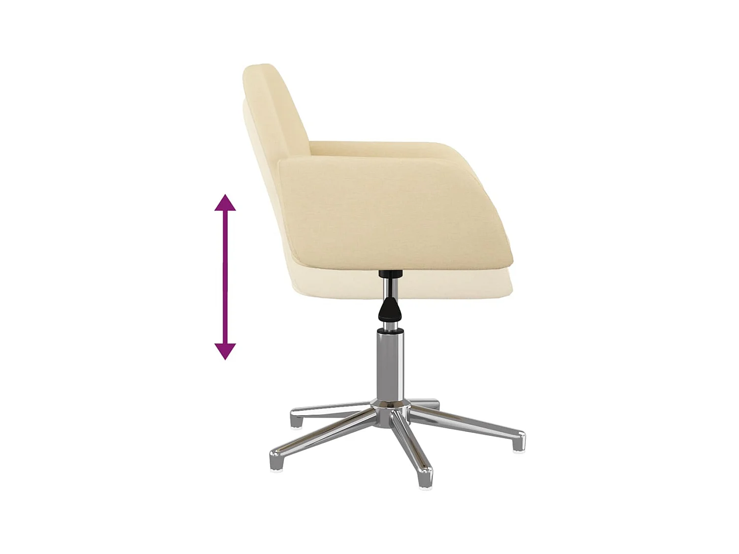 Chaise pivotante de bureau Crème Tissu