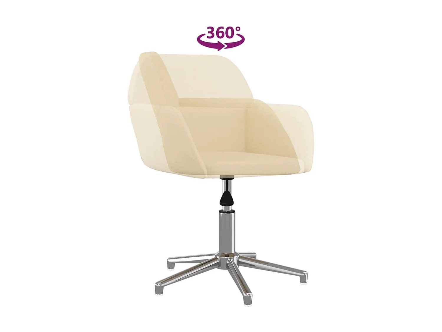 Silla de oficina giratoria de tela color crema