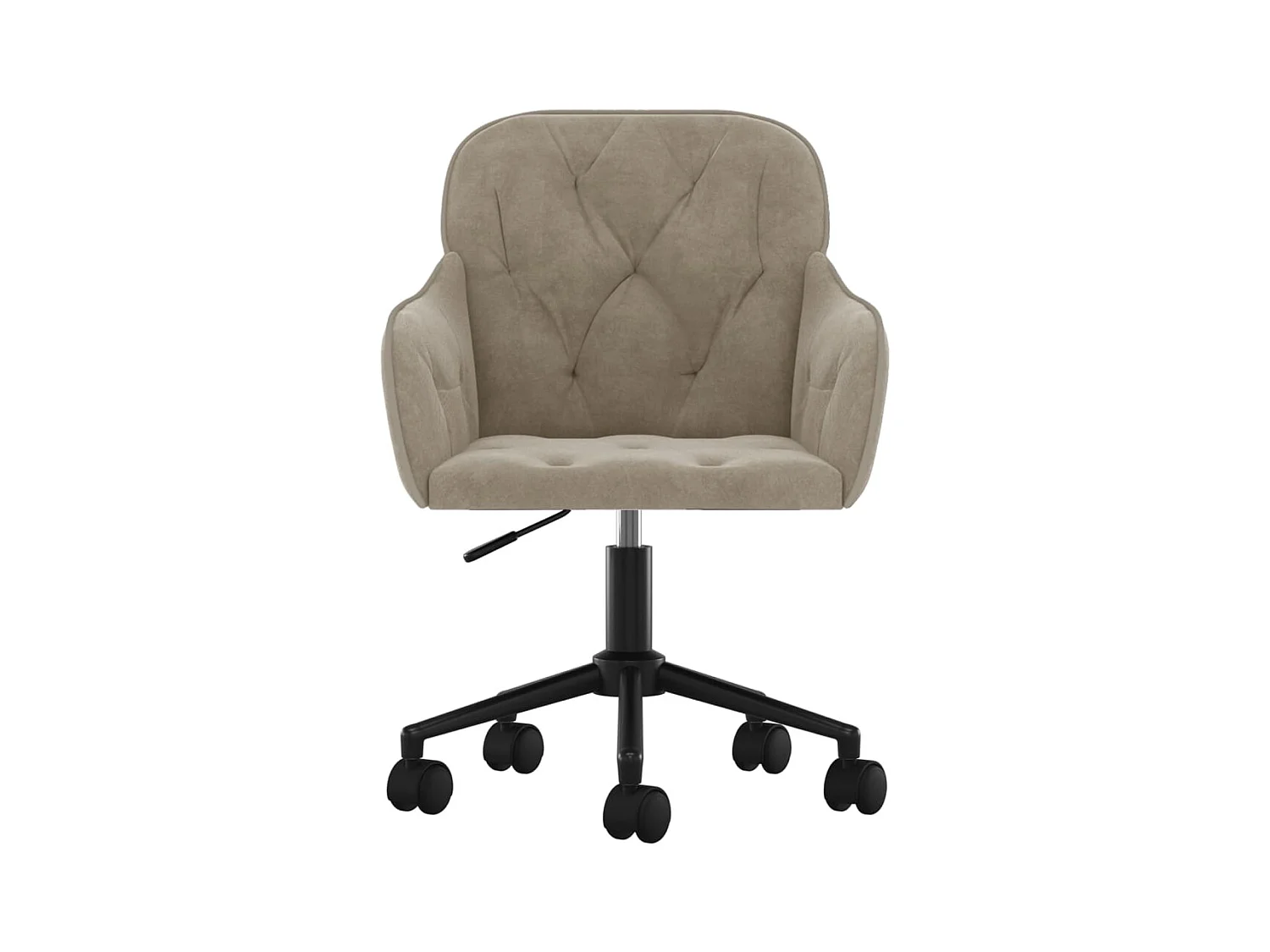 Silla de oficina giratoria de terciopelo gris claro