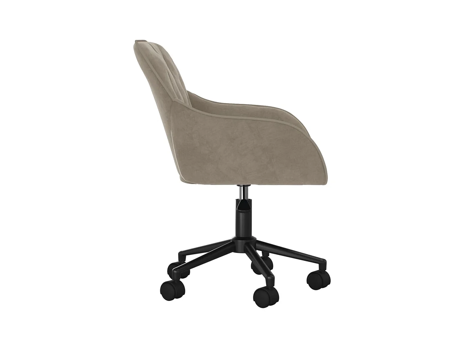 Silla de oficina giratoria de terciopelo gris claro