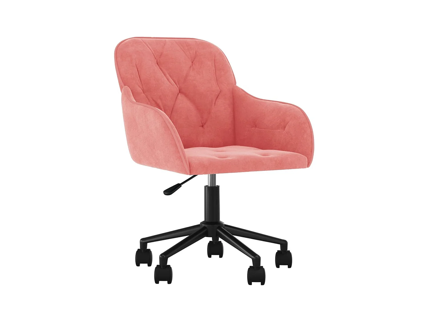 Silla de oficina giratoria de terciopelo rosa