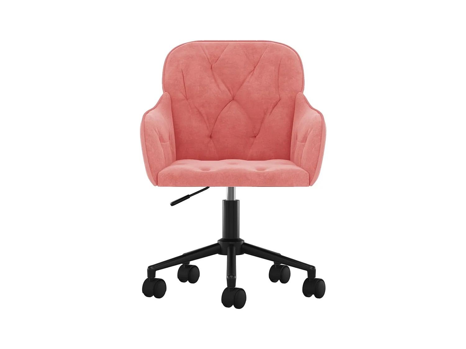 Roze fluwelen draaibare bureaustoel