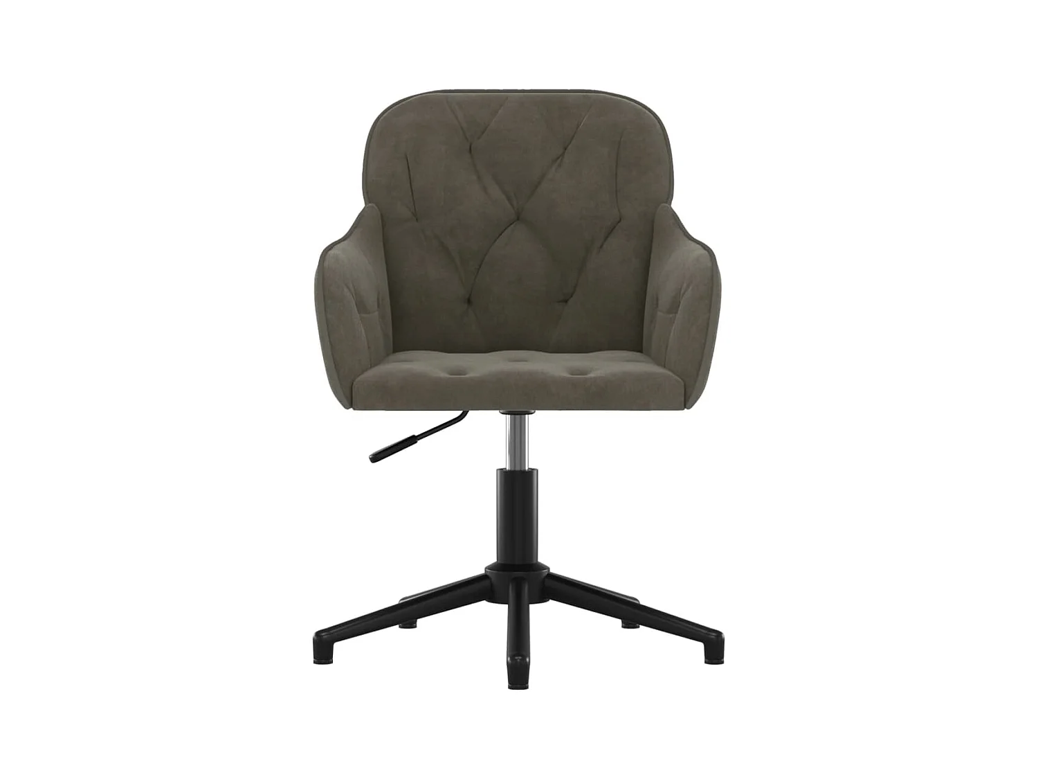Silla de oficina giratoria de terciopelo gris oscuro