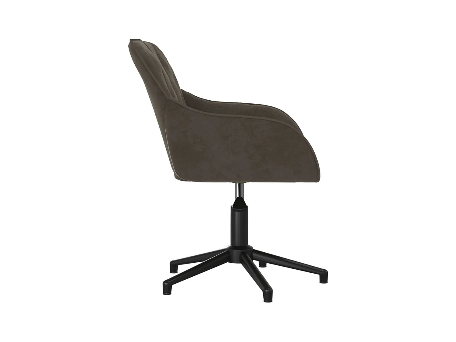 Silla de oficina giratoria de terciopelo gris oscuro