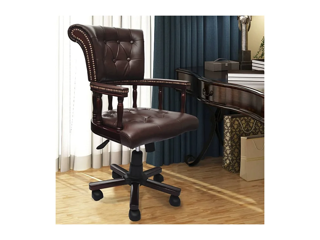 Bruine draaibare bureaustoel