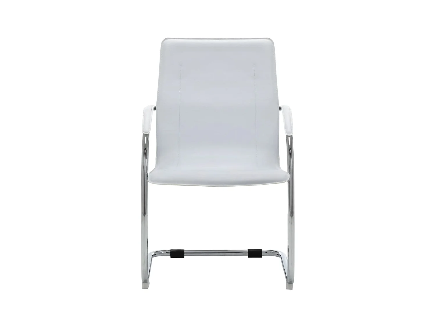 Silla de oficina Cantilever de piel sintética blanca