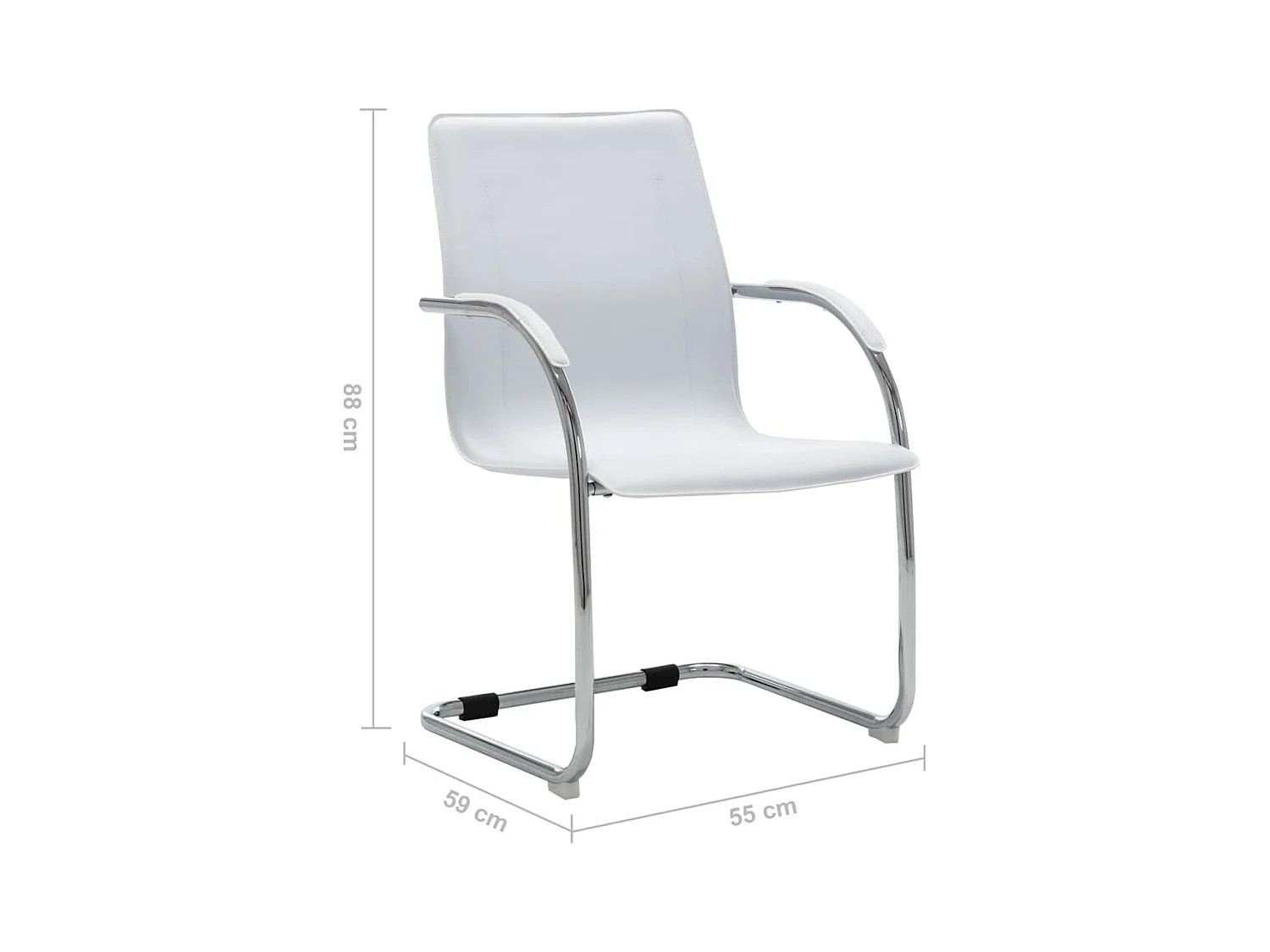 Witte kunstleren cantilever bureaustoel