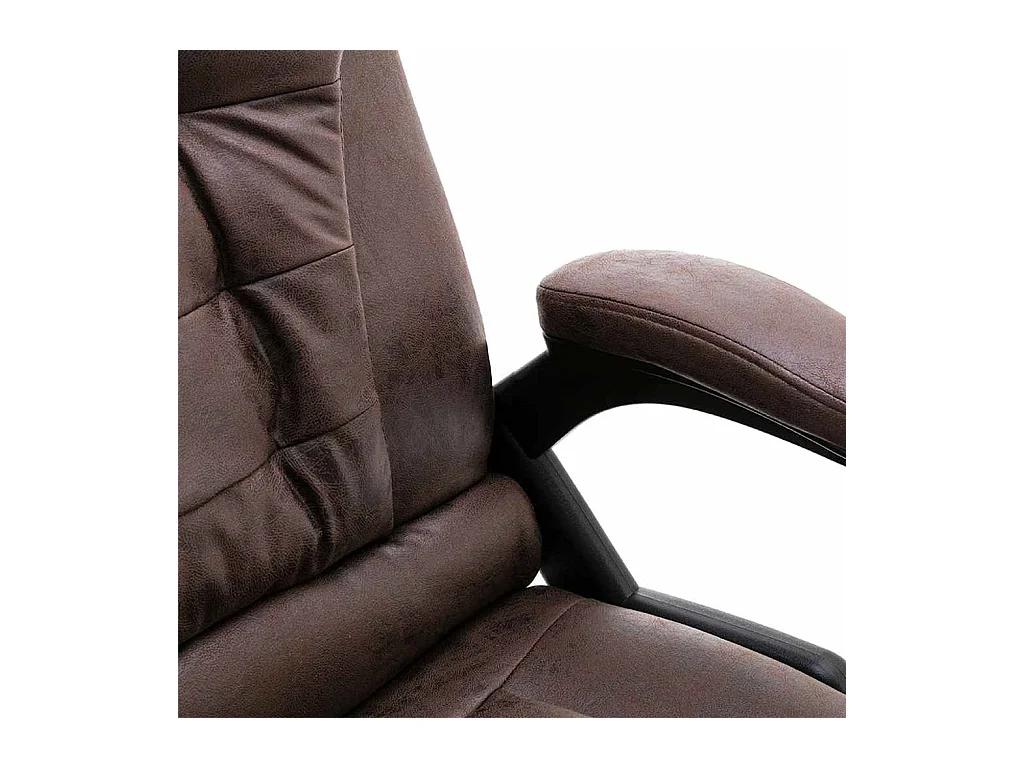 Donkerbruine kunstsuède leren massagestoel voor op kantoor