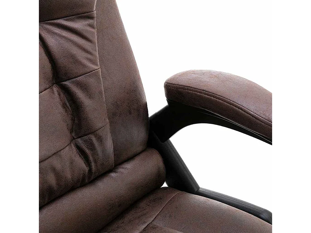 Chaise de bureau de massage marron foncé similicuir daim