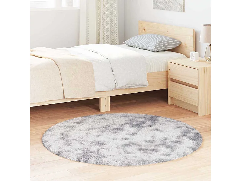 Tapis shaggy à poils longs NAVARRA gris argenté 120x120 cm