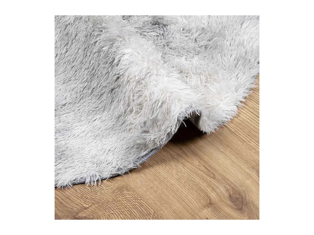 Tappeto shaggy grigio argento NAVARRA 120x120 cm