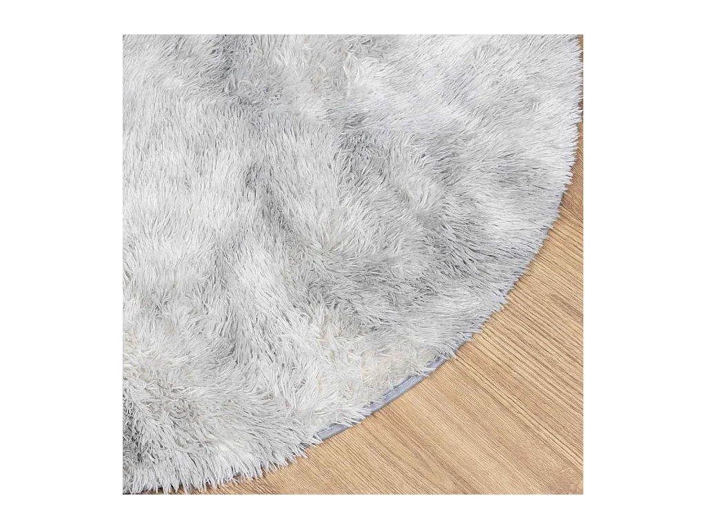Tapis shaggy à poils longs NAVARRA gris argenté 120x120 cm