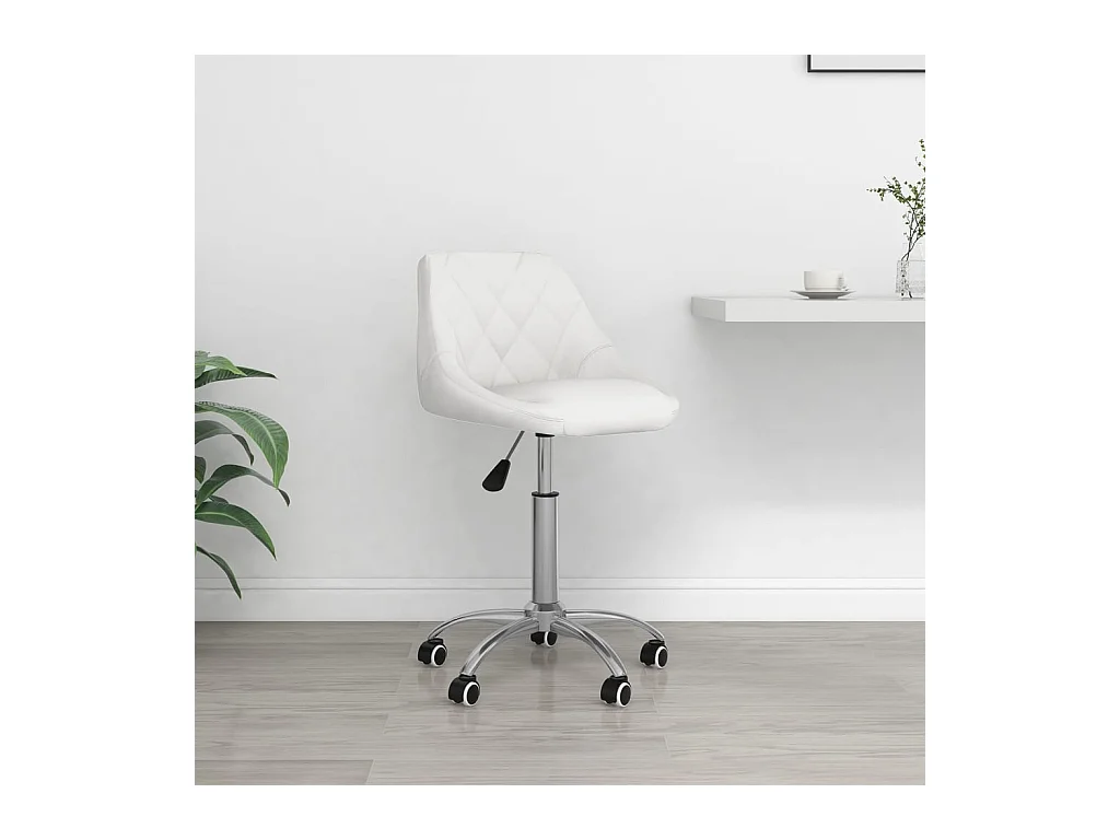 Sedia da ufficio girevole in similpelle bianca