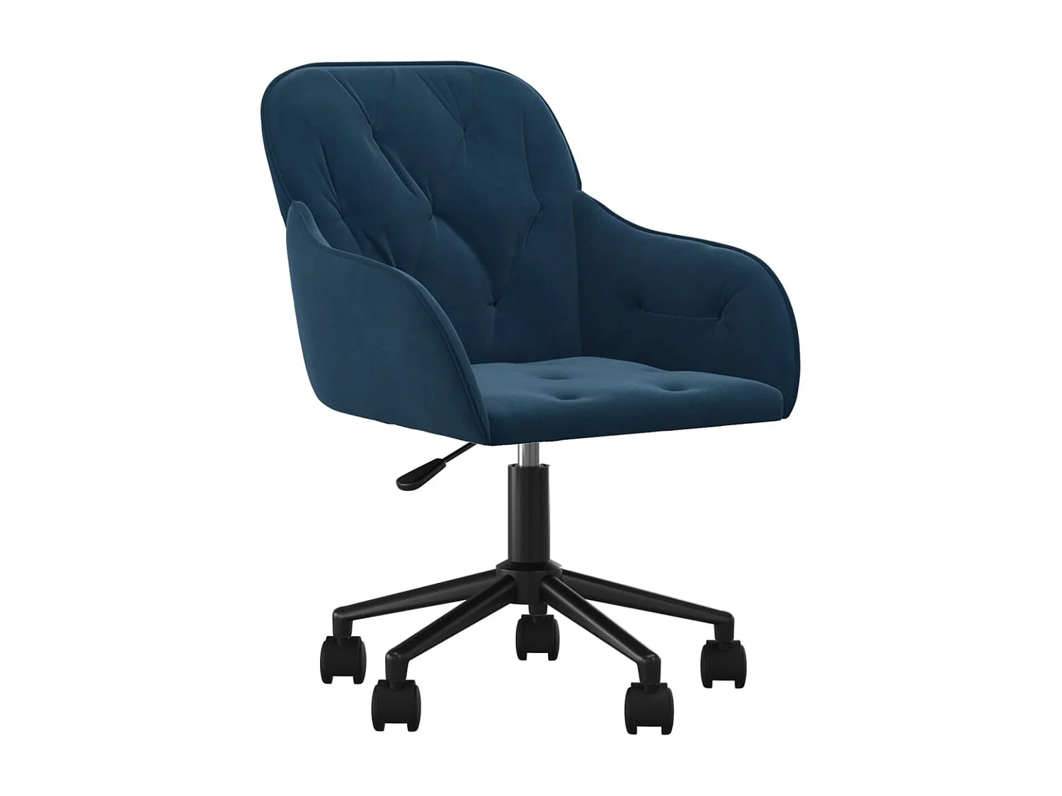 Sedia girevole da ufficio in velluto blu