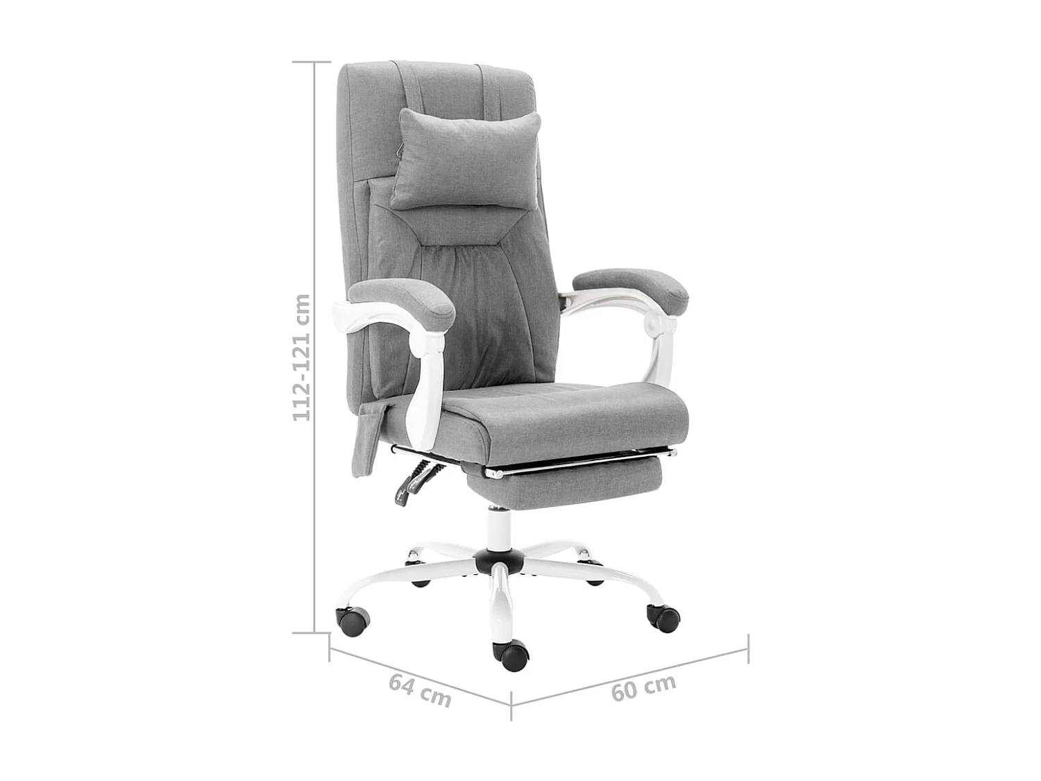 Sedia da ufficio per massaggi in tessuto grigio