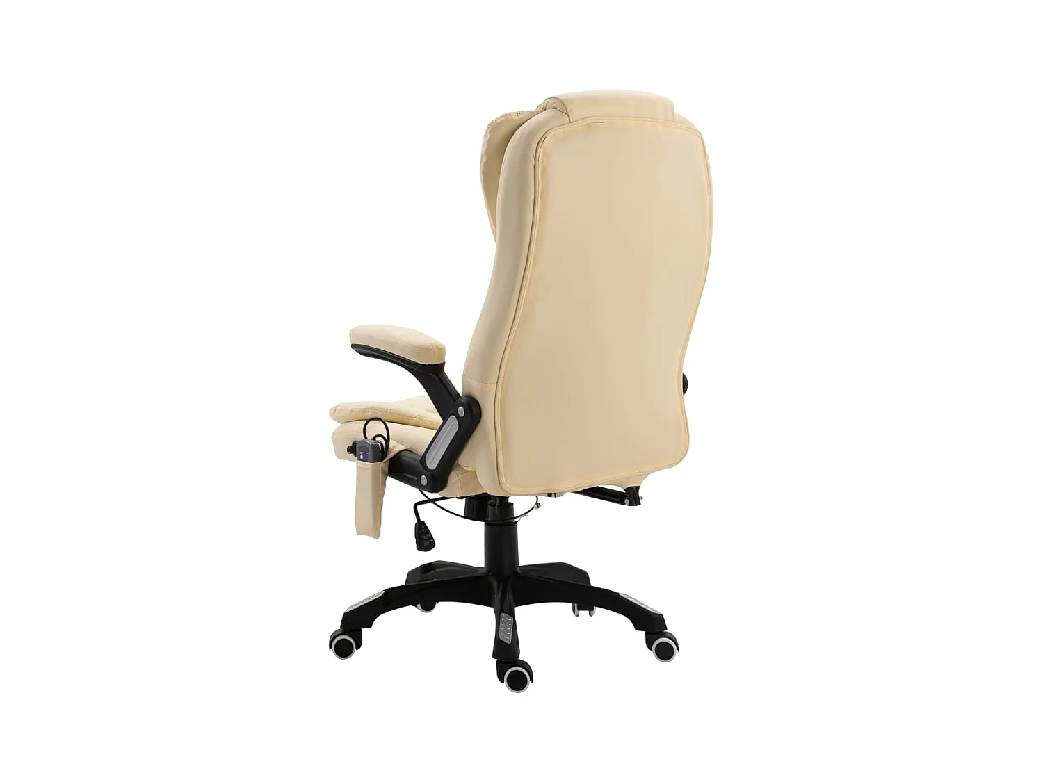 Silla de oficina de masaje de piel sintética color crema