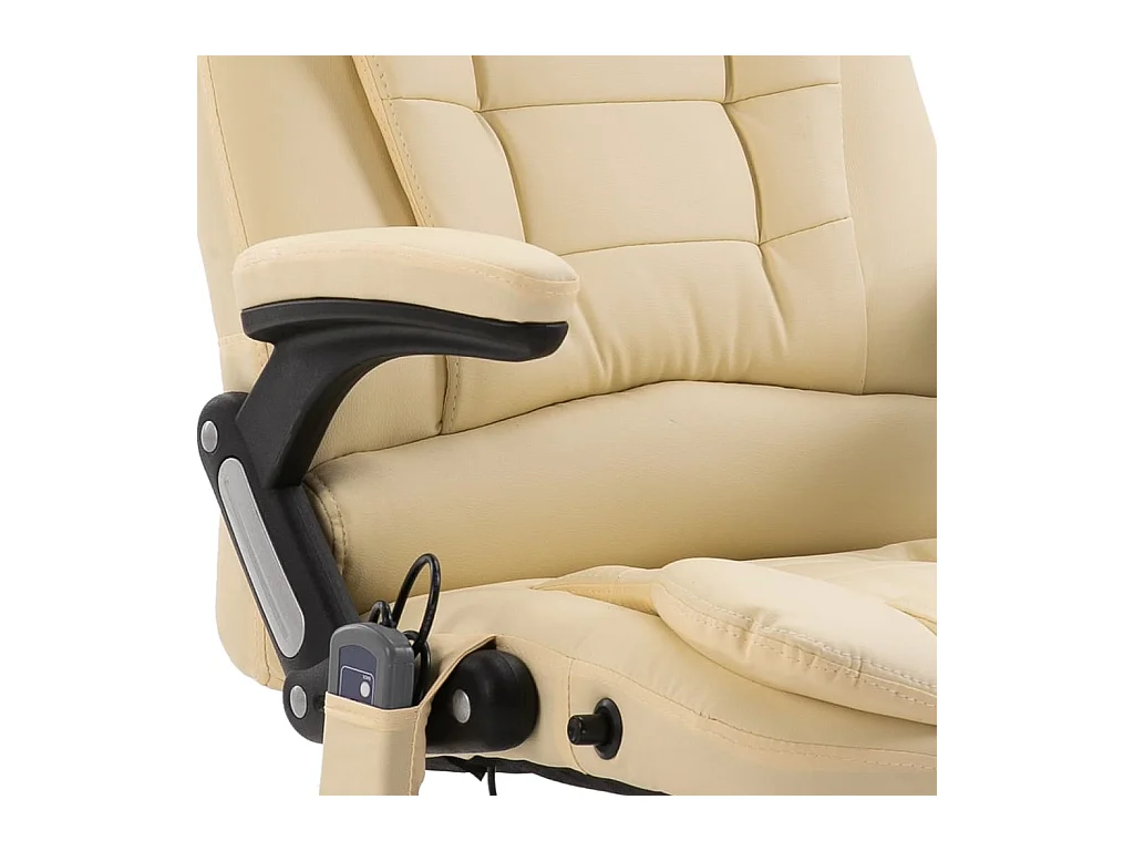 Crèmekleurige kunstleren massagestoel voor op kantoor